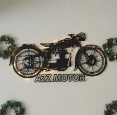 Motosiklet Işıklı ve İsimli Duvar Tablosu