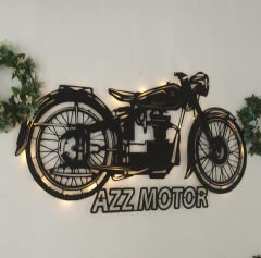 Motosiklet Işıklı ve İsimli Duvar Tablosu