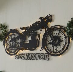 Motosiklet Işıklı ve İsimli Duvar Tablosu