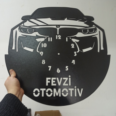 BMW İsimli ve Işıklı Duvar Saati