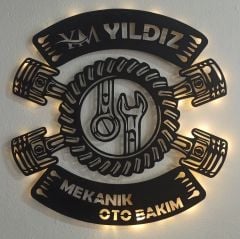 Oto Tamircilerine Özel Işıklı Duvar Tablosu