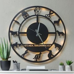 Veteriner Hekimlerine Özel Işıklı Duvar Saati
