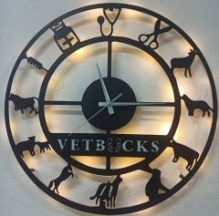 Veteriner Hekimlerine Özel Işıklı Duvar Saati