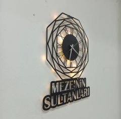 Sekizgen Tasarımlı İsime Özel Işıklı Duvar Saati