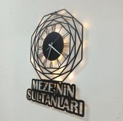 Sekizgen Tasarımlı İsime Özel Işıklı Duvar Saati