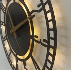 Kare Desenli Rakamlı Işıklı Duvar Saati