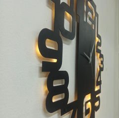 Büyük Rakamlı Modern Işıklı Duvar Saati
