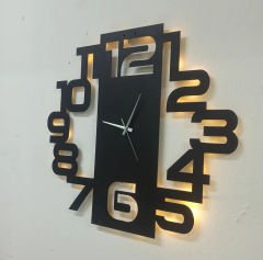 Büyük Rakamlı Modern Işıklı Duvar Saati