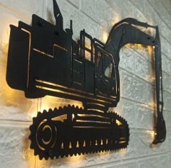 Ekskavatör Tasarımlı Işıklı Duvar Tablosu