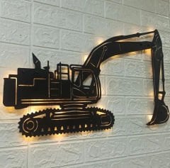 Ekskavatör Tasarımlı Işıklı Duvar Tablosu