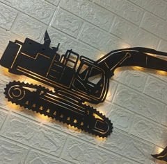 Ekskavatör Tasarımlı Işıklı Duvar Tablosu