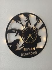 Bayan Kuaförlerine Özel İsimli ve Işıklı Duvar Saati