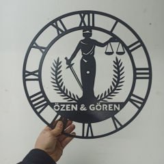 Avukatlara Özel İsimli ve Işıklı Duvar Saati