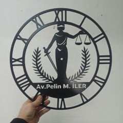 Avukatlara Özel İsimli ve Işıklı Duvar Saati