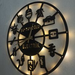 Elektrikçiler ve Elektrik Firmalarına Özel Duvar Saati