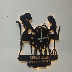 Güzellik Merkezi Işıklı Duvar Saati
