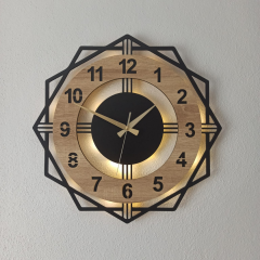 Sonoma Renkli Işıklı Duvar Saati - Geometrik Modern Saat