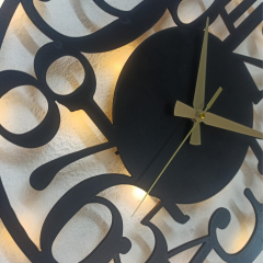 LED Işıklı Modern Duvar Saati - Dekoratif ve Sessiz Tasarım