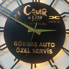 Kişiye Özel Otomotiv Servis Işıklı Duvar Saati – Şık Tasarım