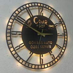 Kişiye Özel Otomotiv Servis Işıklı Duvar Saati – Şık Tasarım