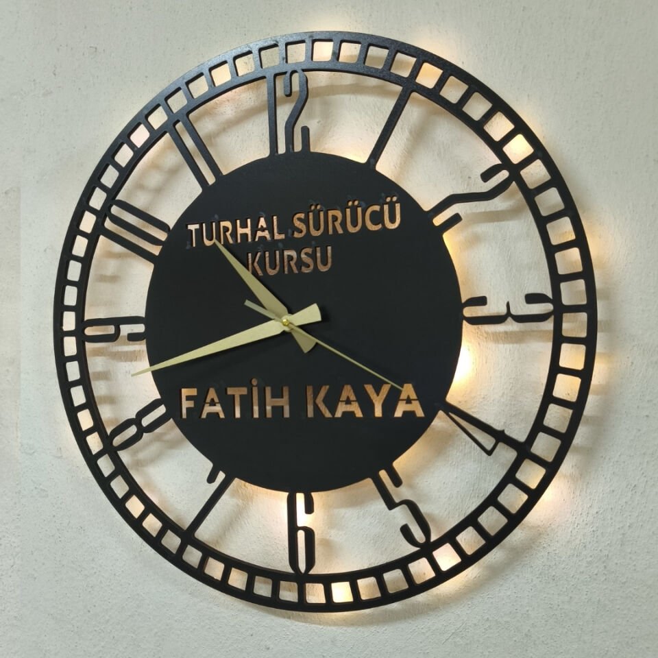 Kişiye Özel Işıklı Duvar Saati – Firma İsimli Tasarım