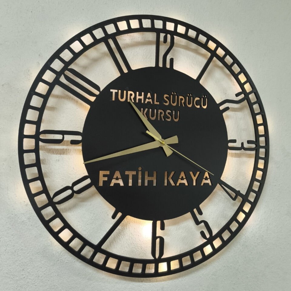 Kişiye Özel Işıklı Duvar Saati – Firma İsimli Tasarım
