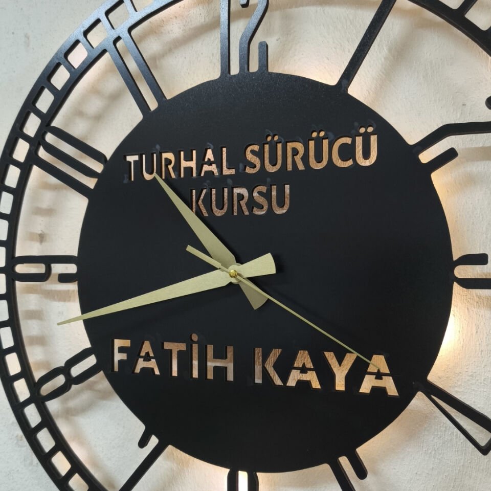 Kişiye Özel Işıklı Duvar Saati – Firma İsimli Tasarım