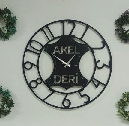 Deri firmalarına özel LED ışıklı dekoratif duvar saati tasarımı