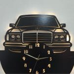 Mercedes W123 kasa figürlü LED ışıklı isim yazılabilir dekoratif duvar saati