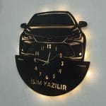 Toyota Corolla tasarımlı LED ışıklı isim yazılabilir dekoratif duvar saati