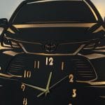 Toyota Corolla tasarımlı LED ışıklı isim yazılabilir dekoratif duvar saati
